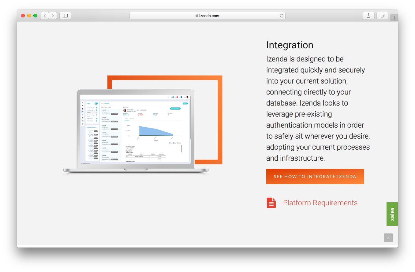 iZenda platform screenshot business intelligence quick secure integration 