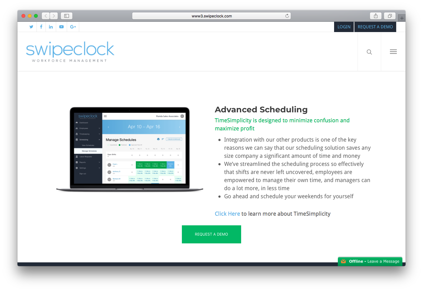 Swipeclock workforce management suite timesimplicity scheduling 