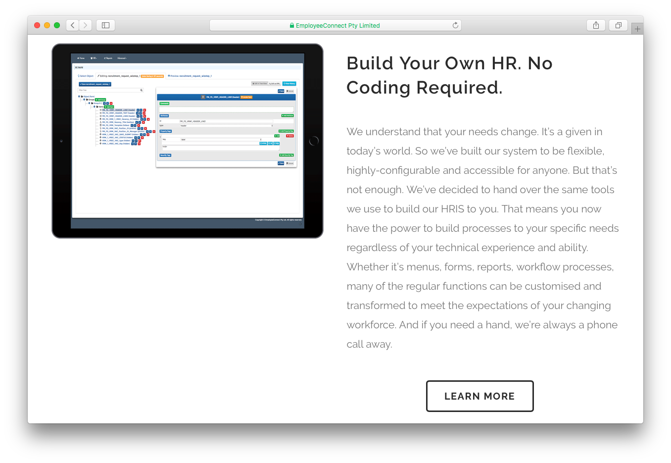 EmployeeConnect build own HR Human Resources no coding