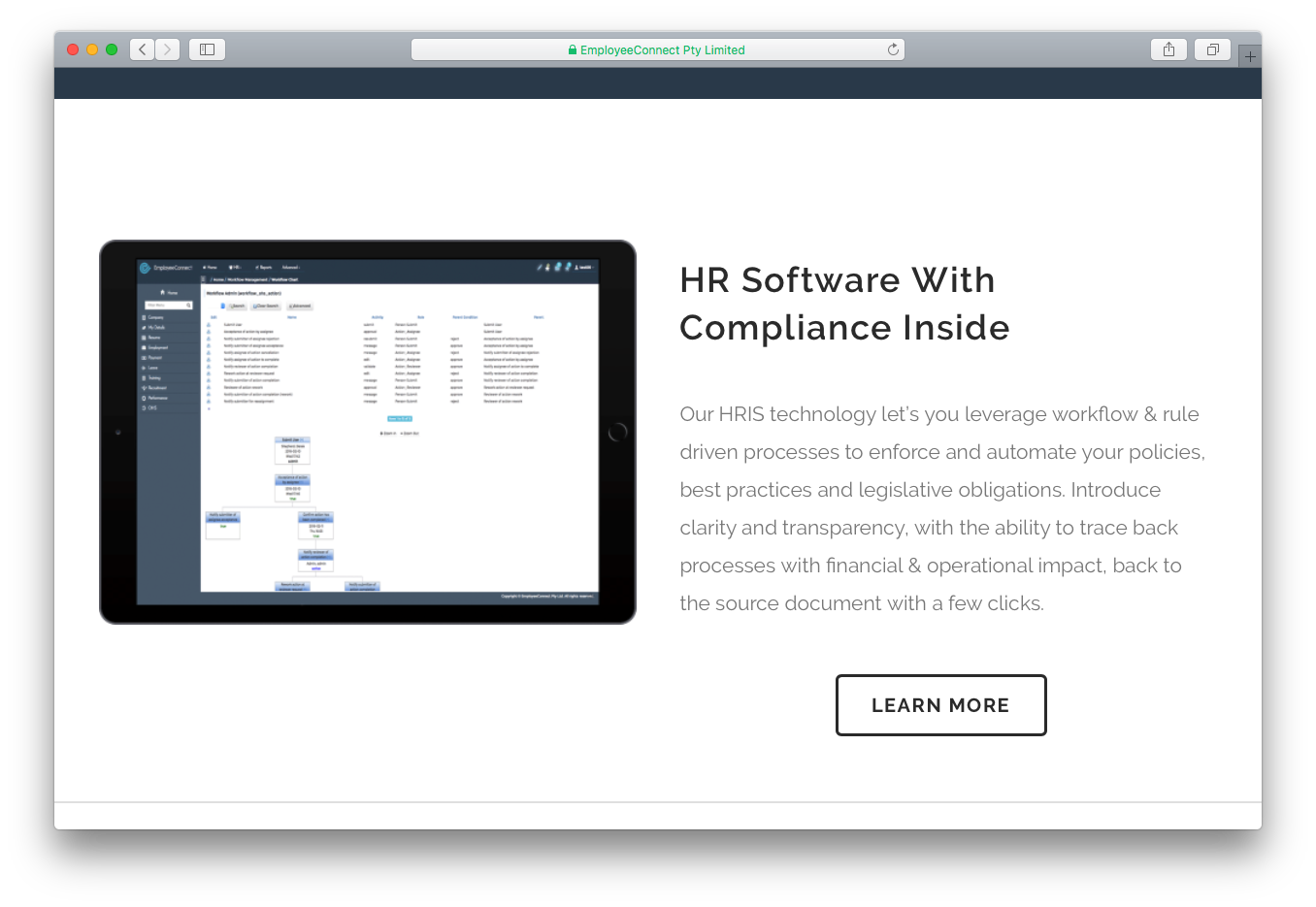 EmployeeConnect HR software Human Resources HRIS technology workflow 