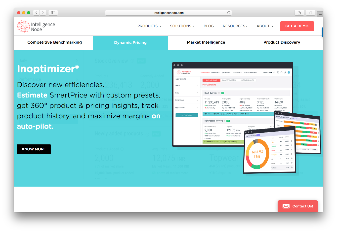 Intelligence node dynamic pricing product pricing insights history