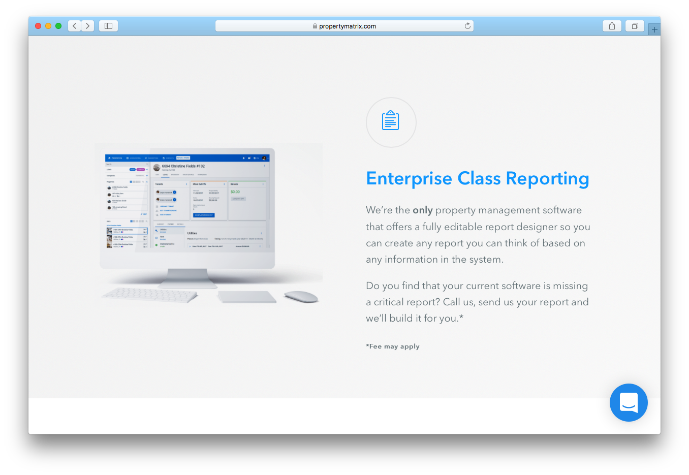 Property Matrix enterprise class reporting property management software designer