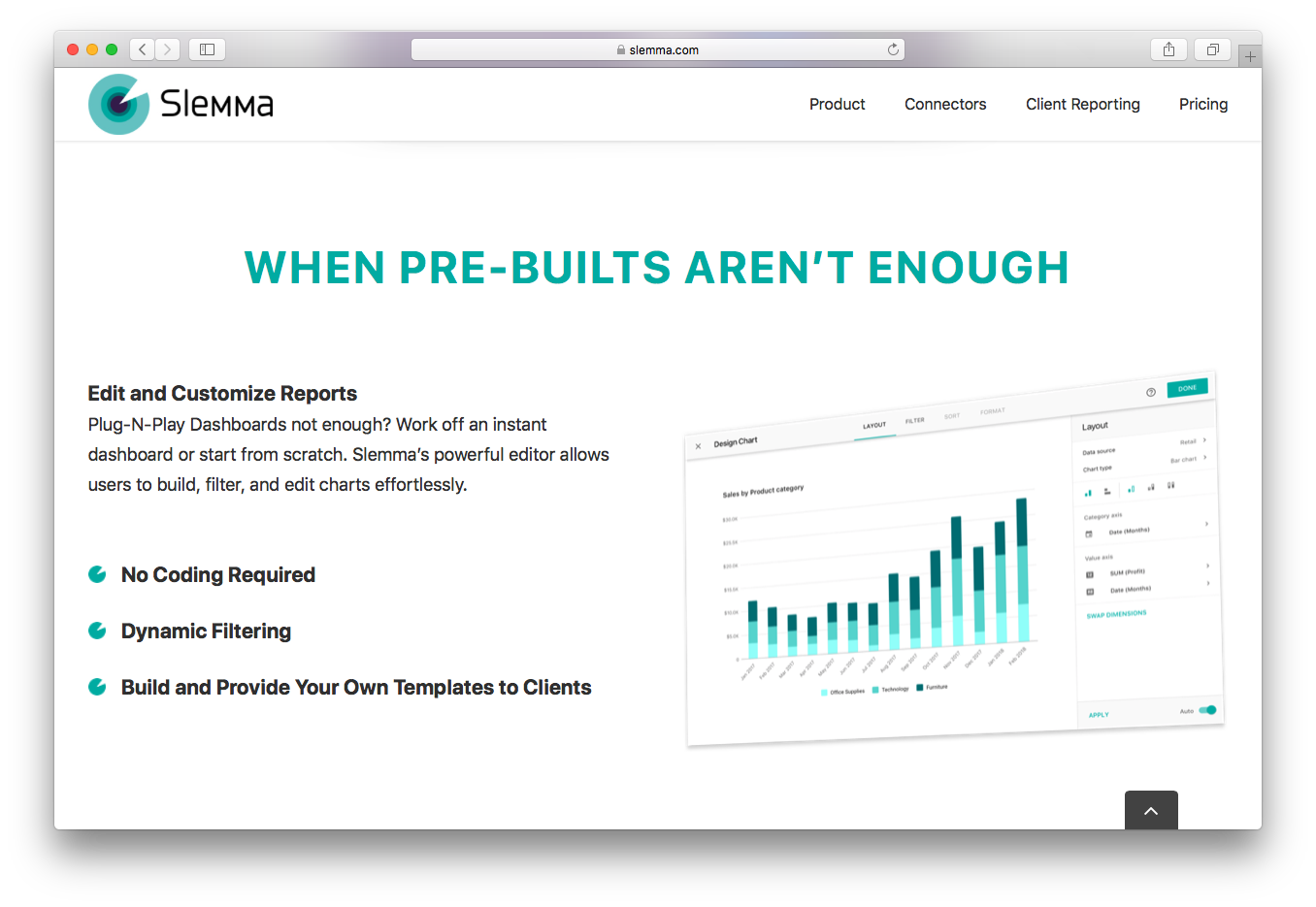 Slemma edit customize reports no coding dynamic filtering build provide templates clients