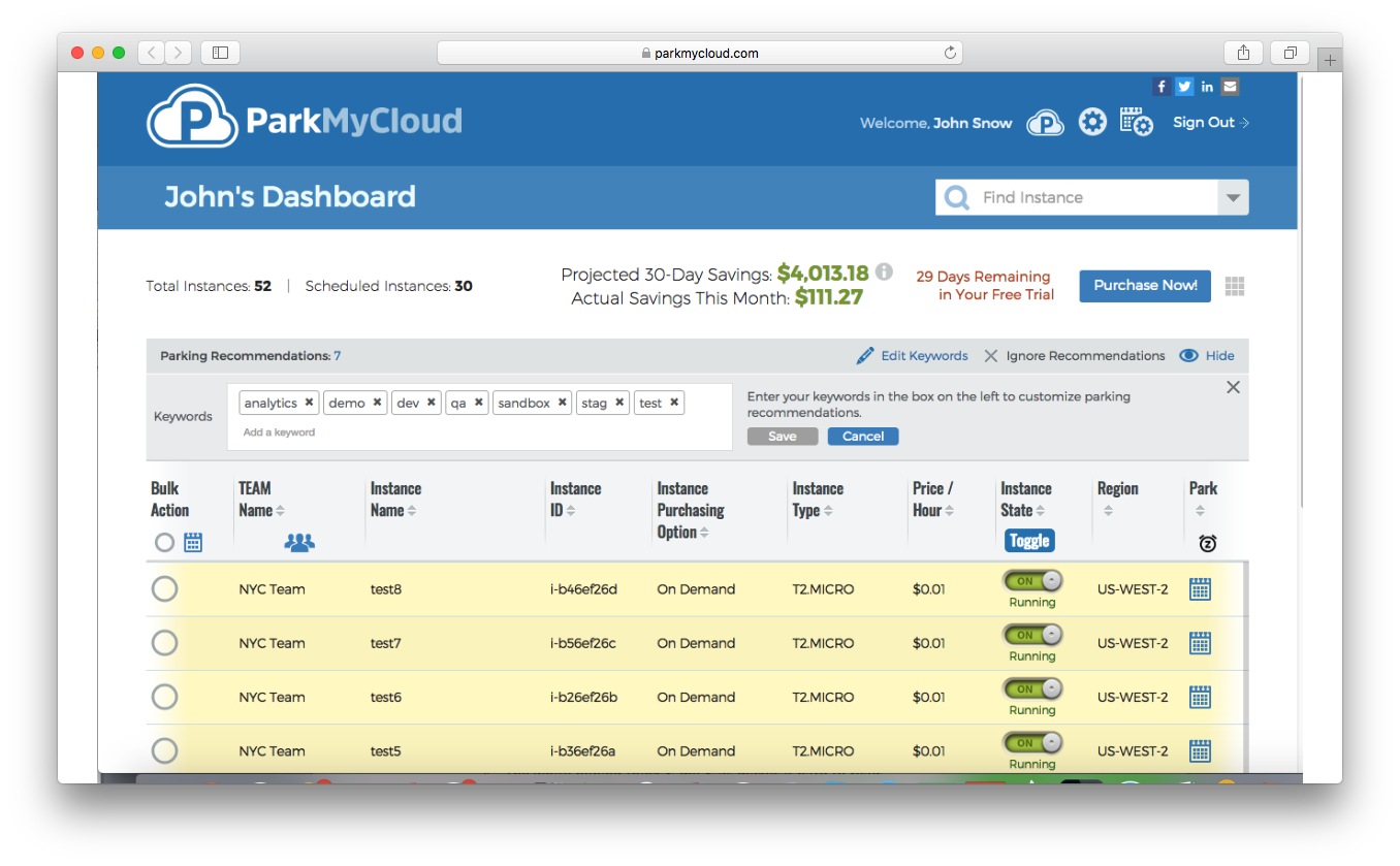 ParkMyCloud save time automation schedules development resources instances