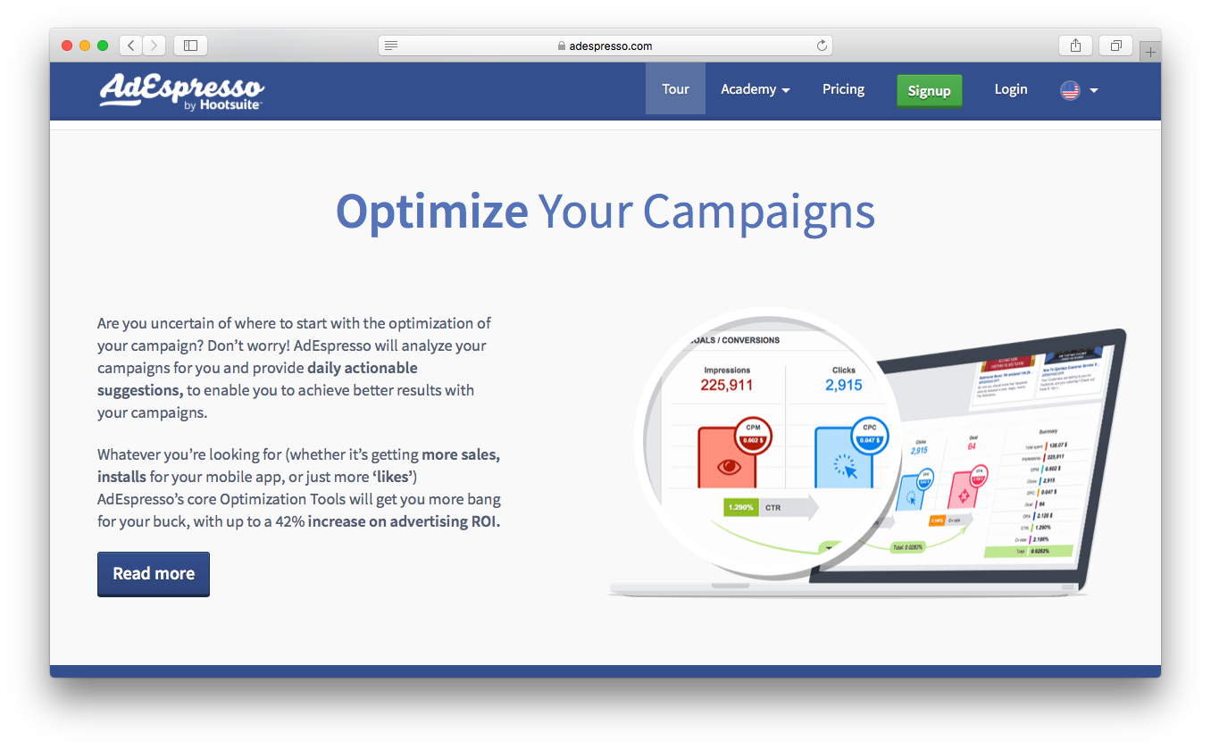 AdEspresso optimize campaigns optimization tools