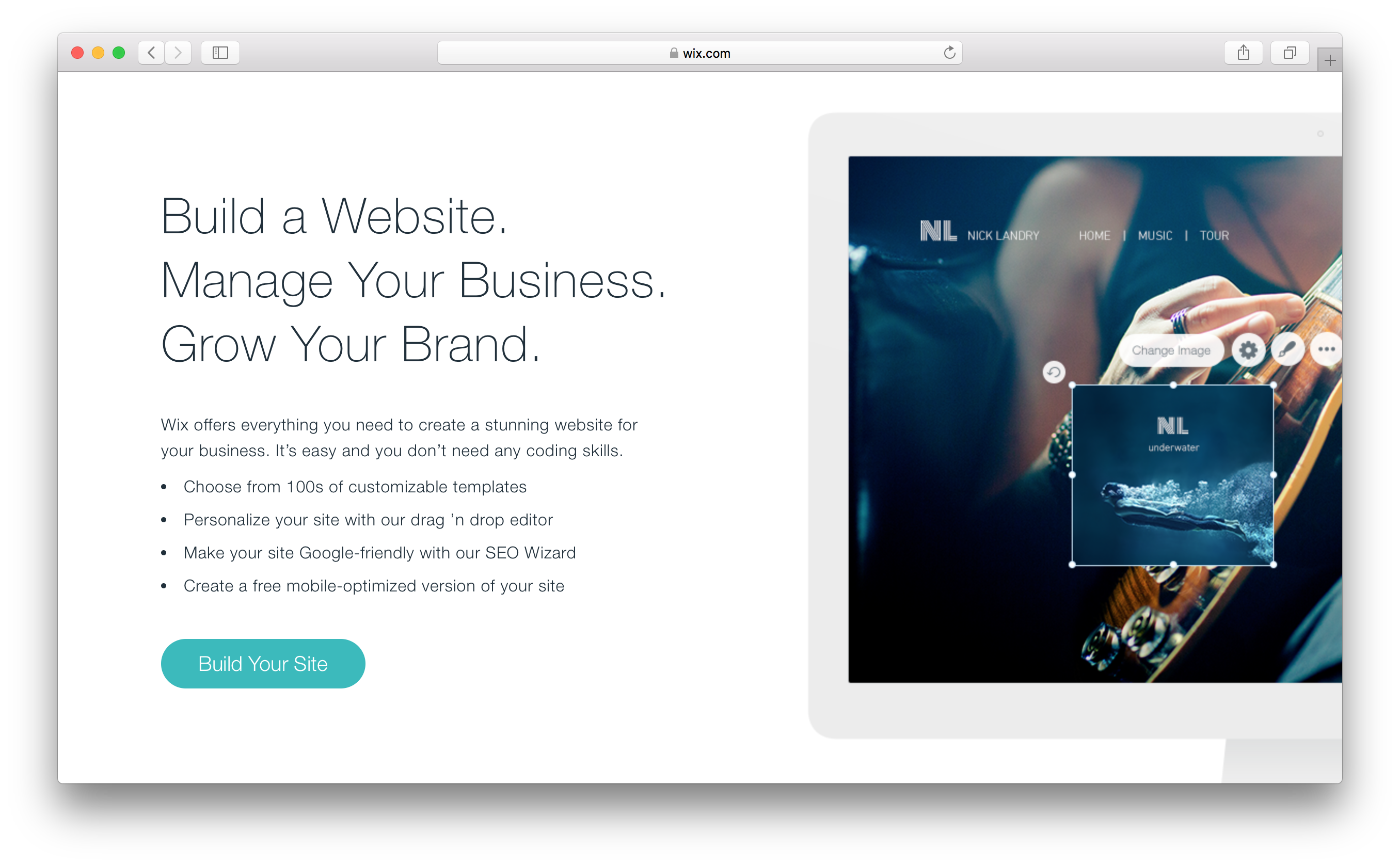 Wix website builder template