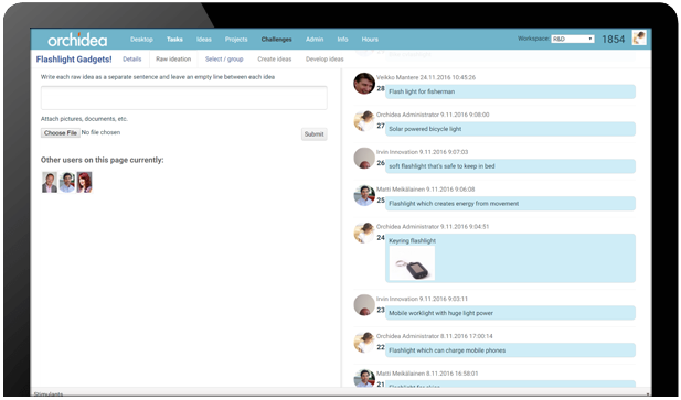 Orchidea brainstorm innovation suggestion team collaboration