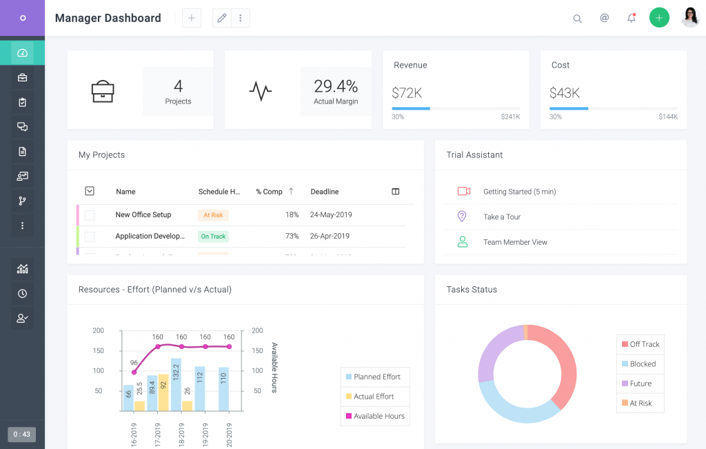 Celoxis Project Management Dashboard