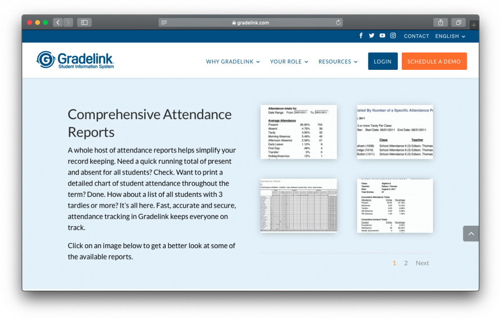 Gradelink attendance reports