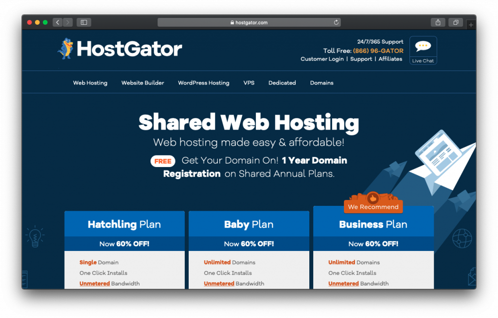 HostGator web hosting