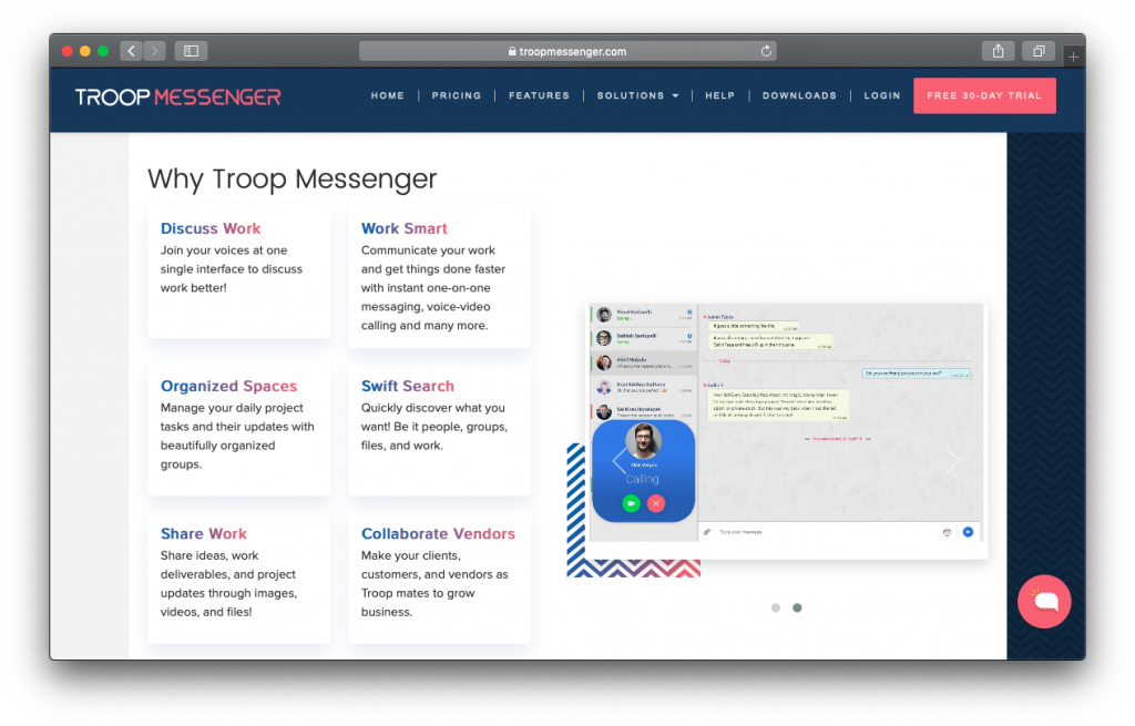 Troop Messenger software features