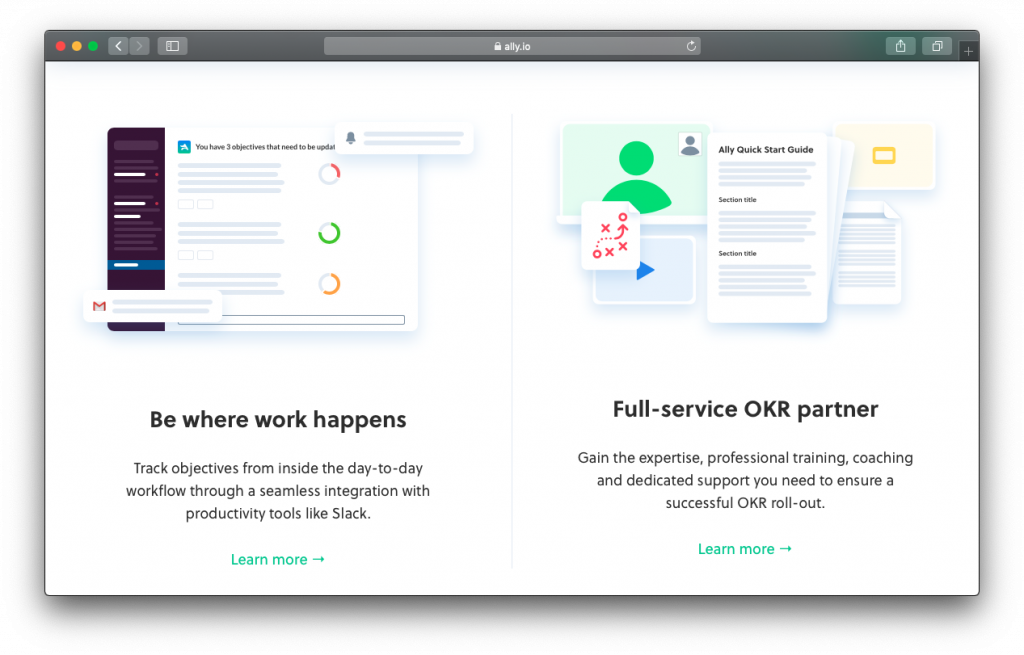 Ally OKR software integrations