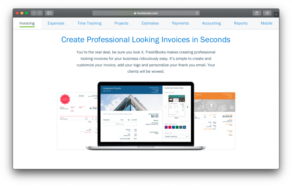 FreshBooks invoicing software