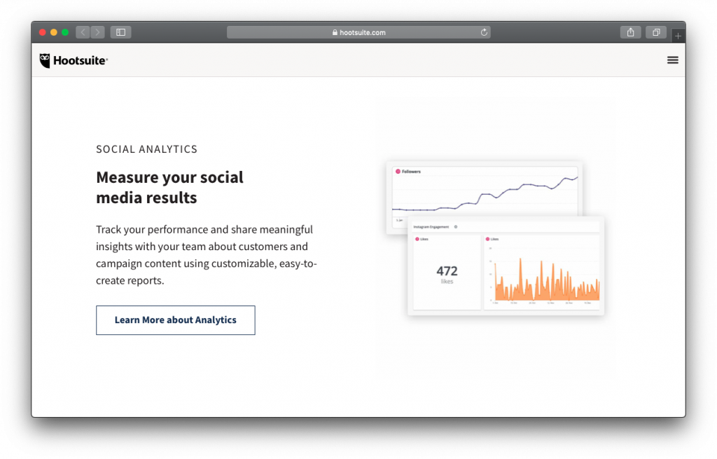 Hootsuite social analytics