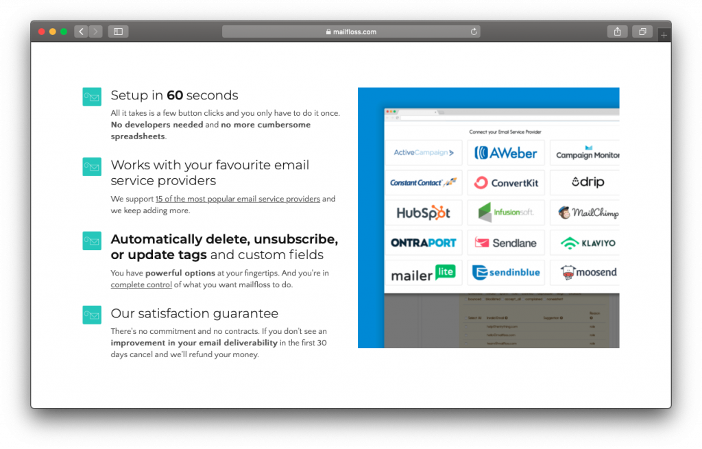 mailfloss email integration setup