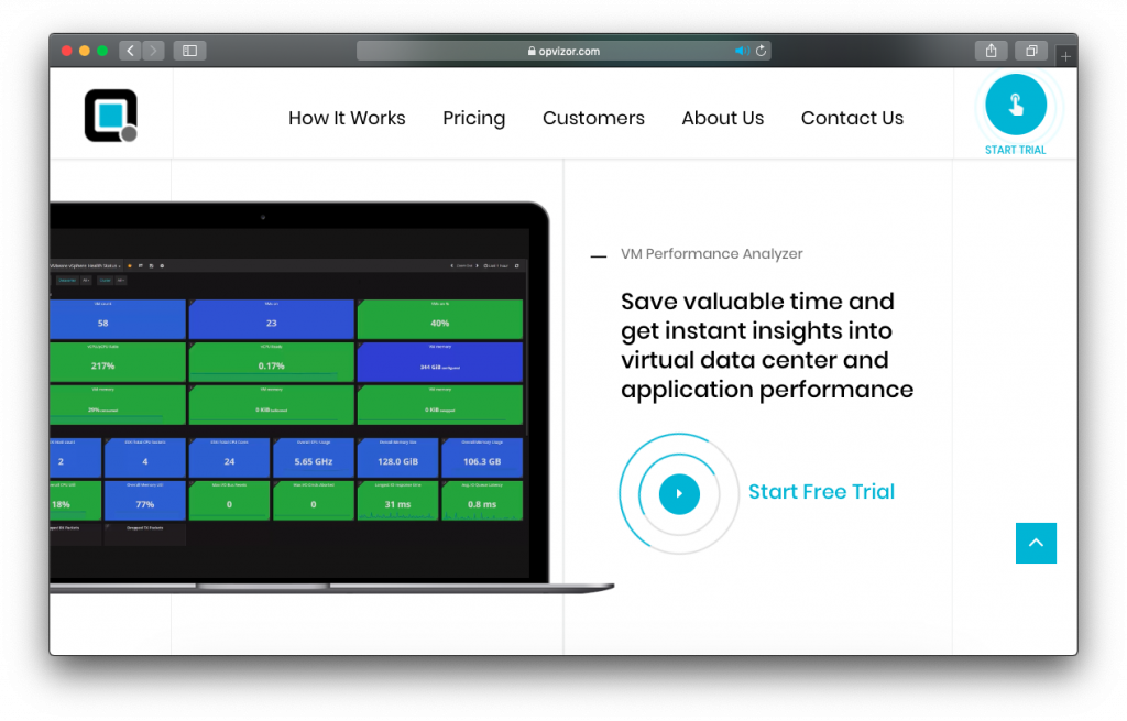 Opvizor Performance Analyzer dashboard