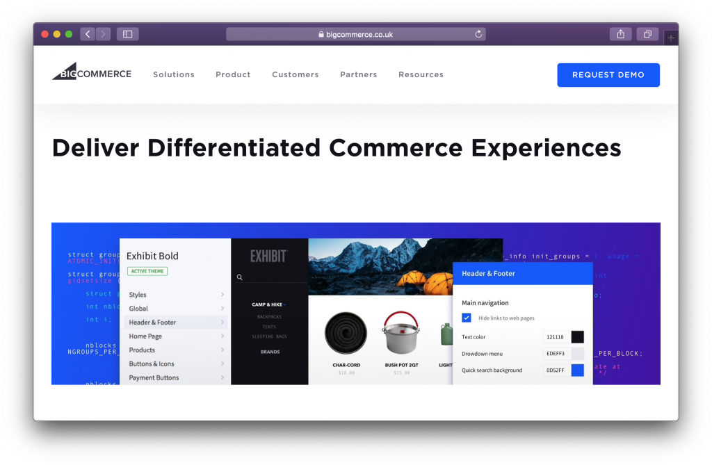 BigCommerce homepage