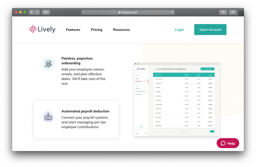 Lively HSA Features