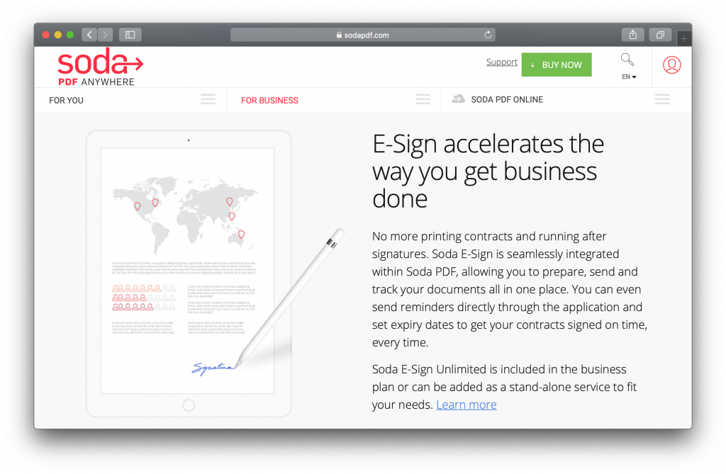 Soda PDF features