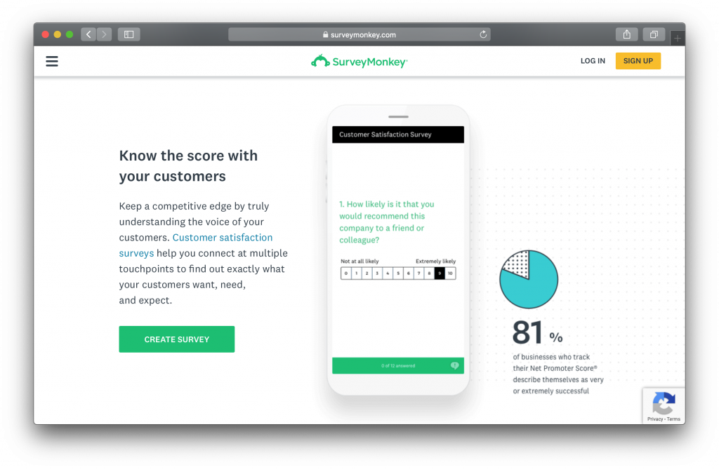 SurveyMonkey homepage