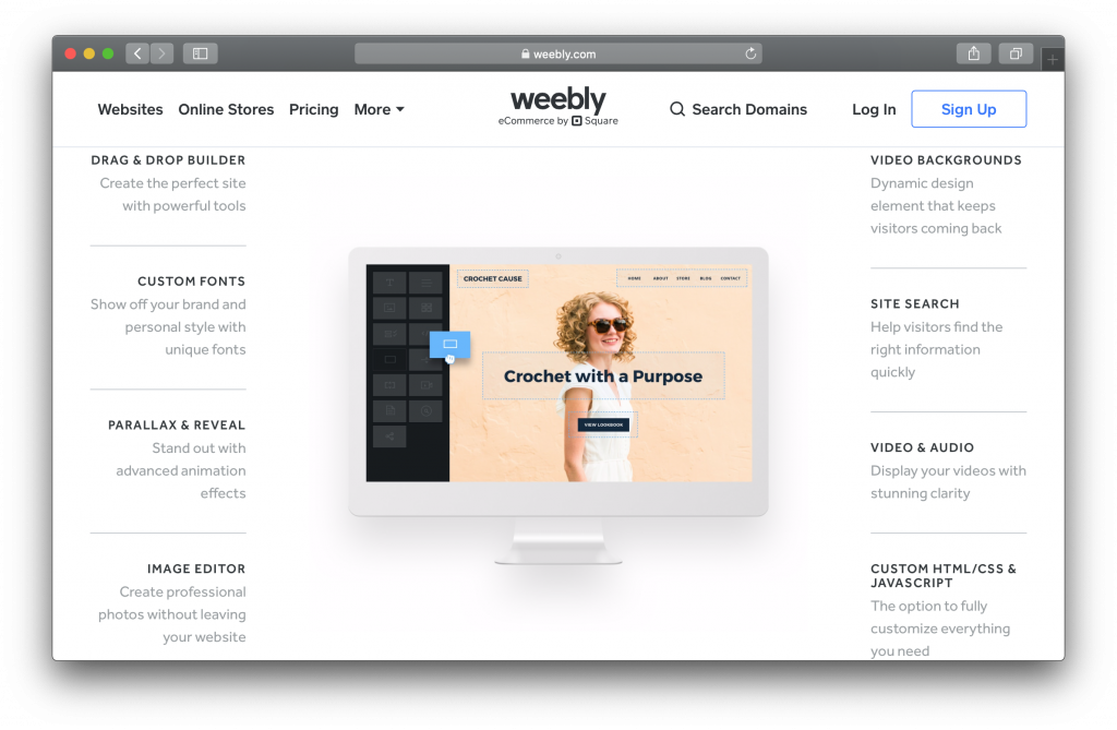 Weebly homepage