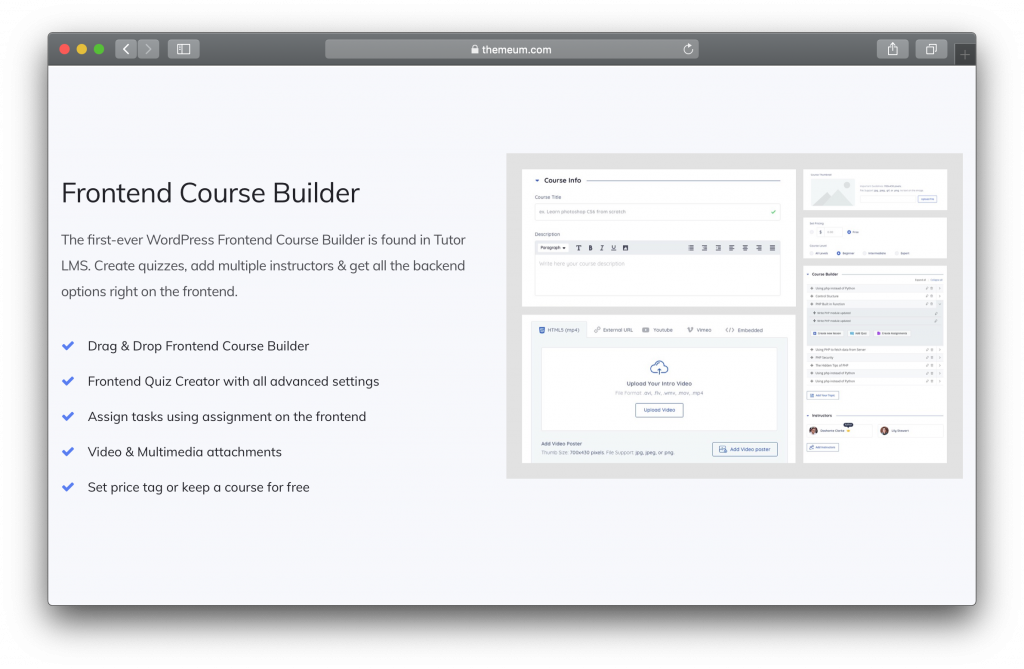 Tutor LMS Features