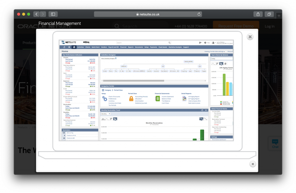 Netsuite Homepage