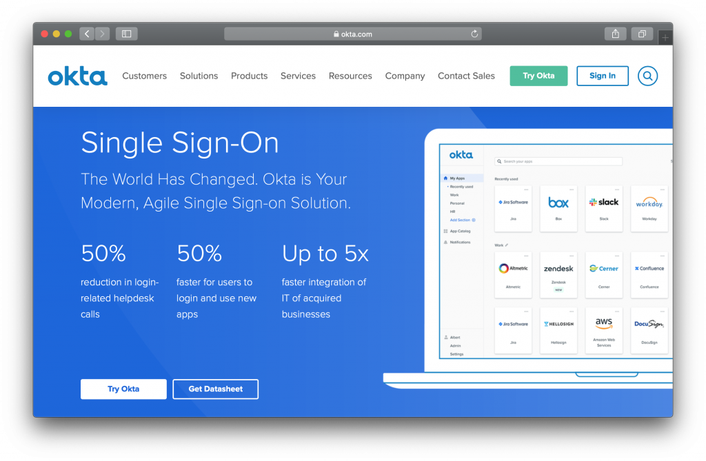 Okta Homepage