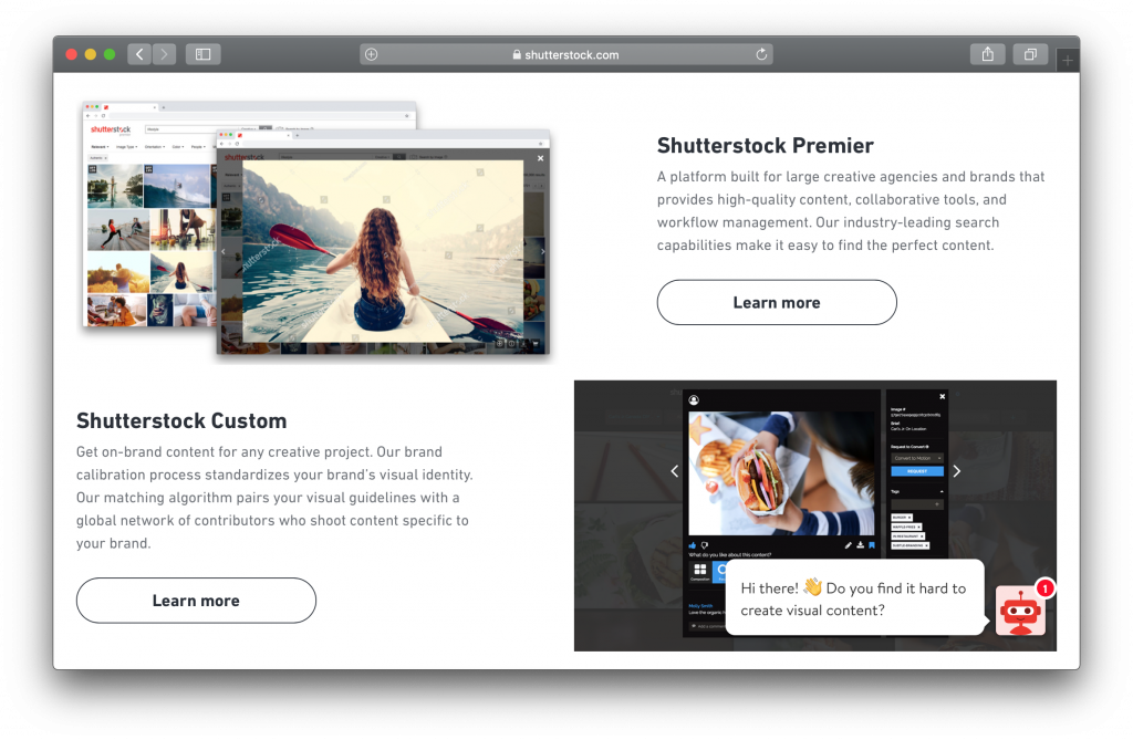 Shutterstock Homepage