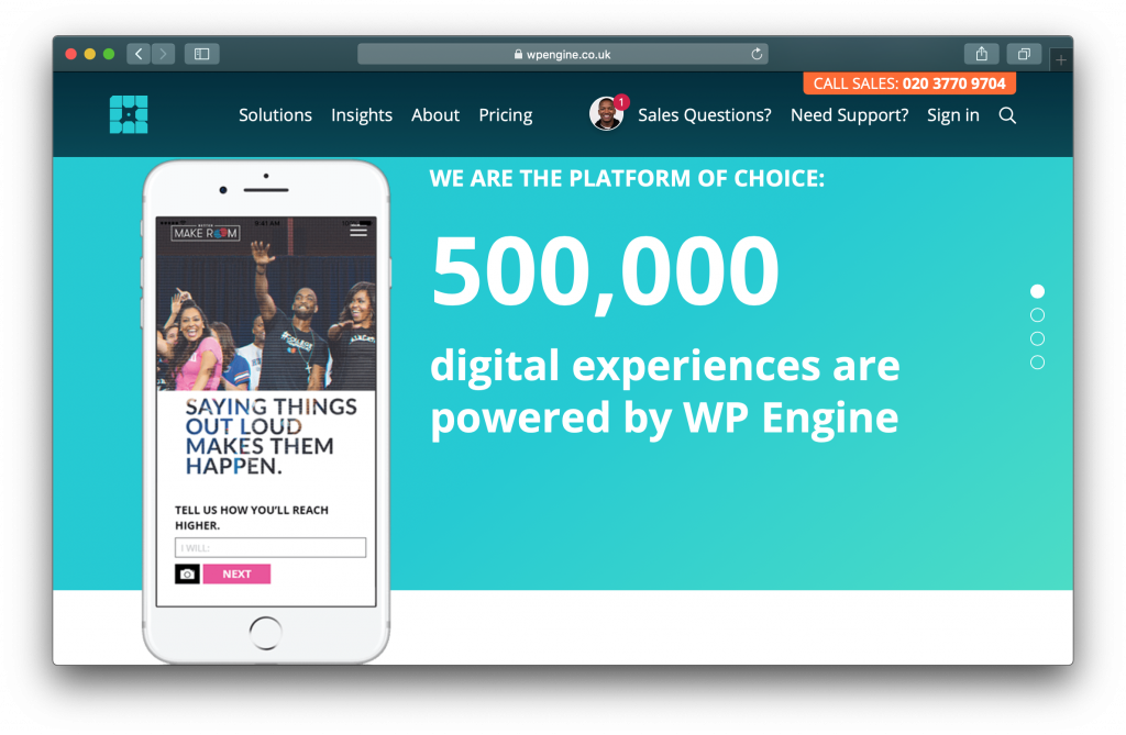 WP Engine Homepage