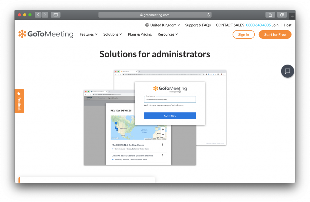 GoToMeeting Homepage