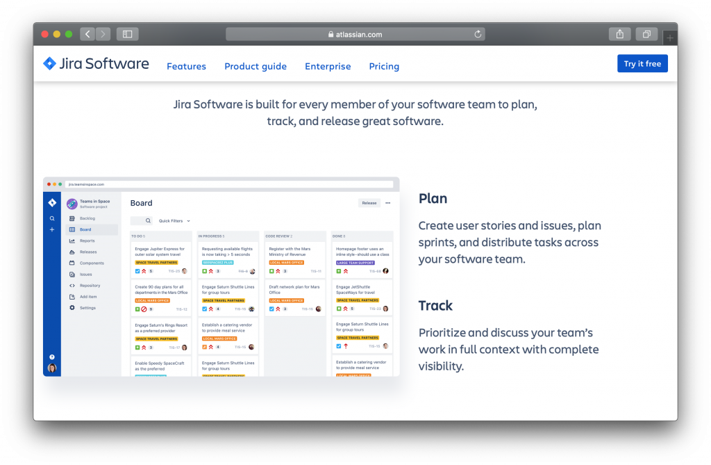 Jira Homepage