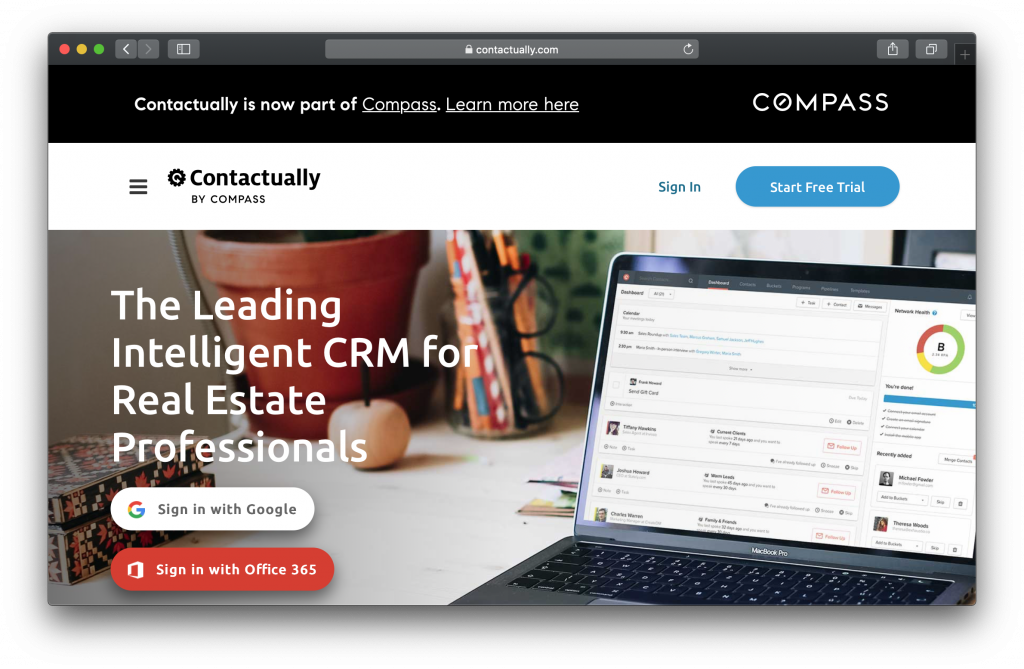 Contactually Homepage