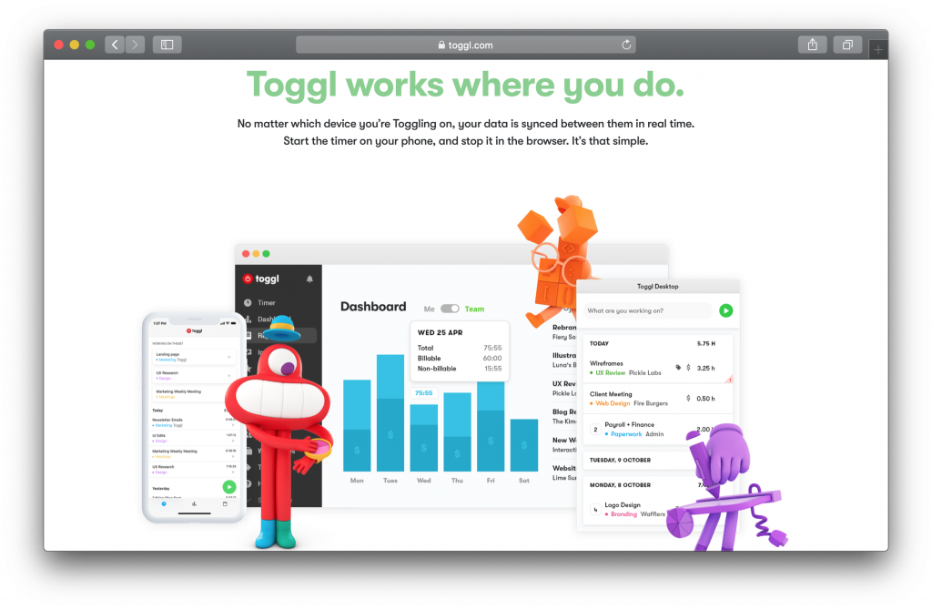 Toggl Homepage