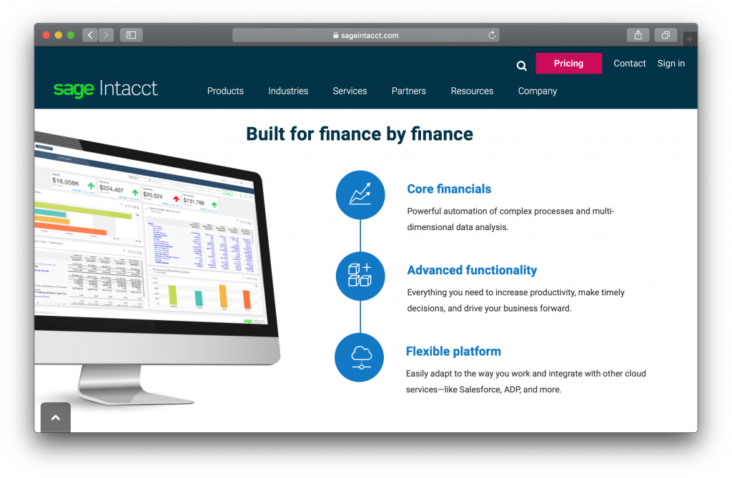 Sage Intacct Homepage