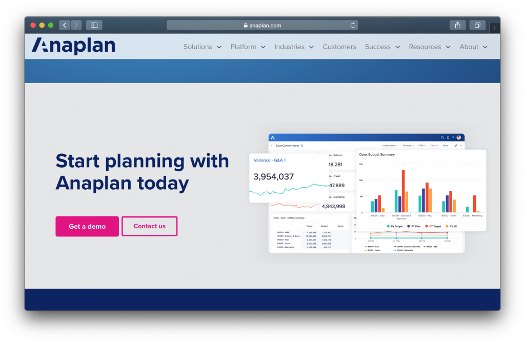 Anaplan Homepage