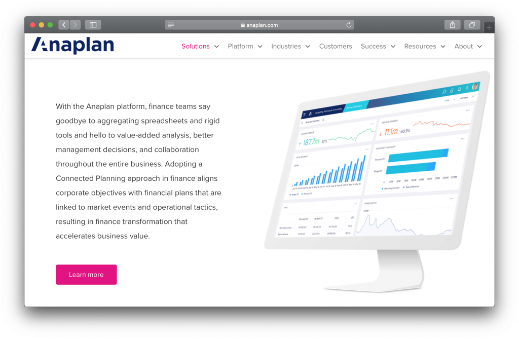 Anaplan Homepage