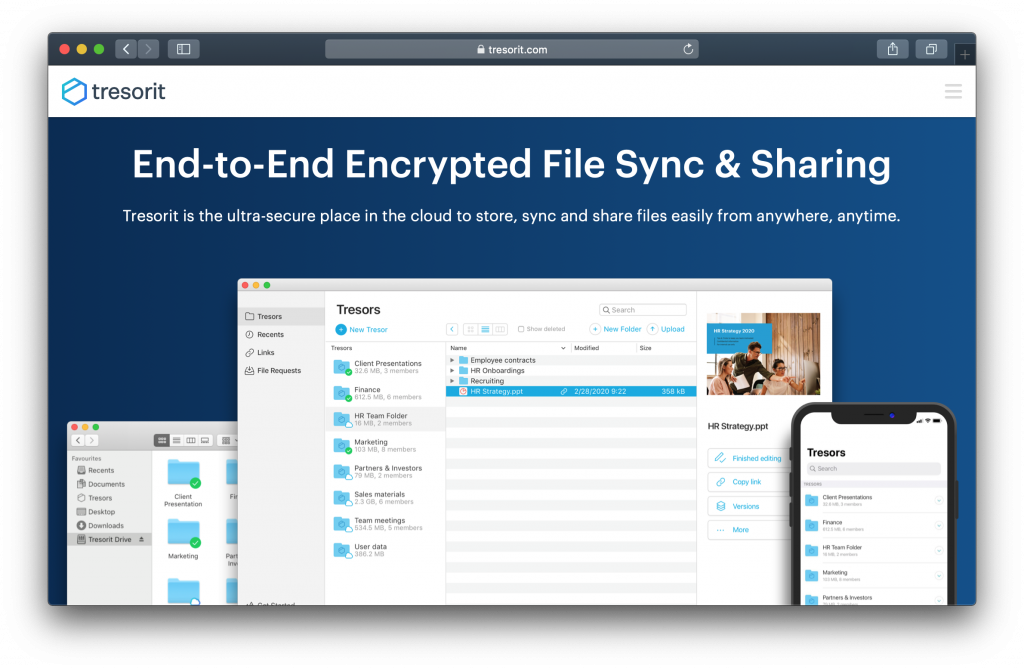 Tresorit file sharing software