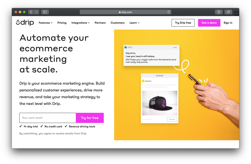 Drip eCommerce marketing software