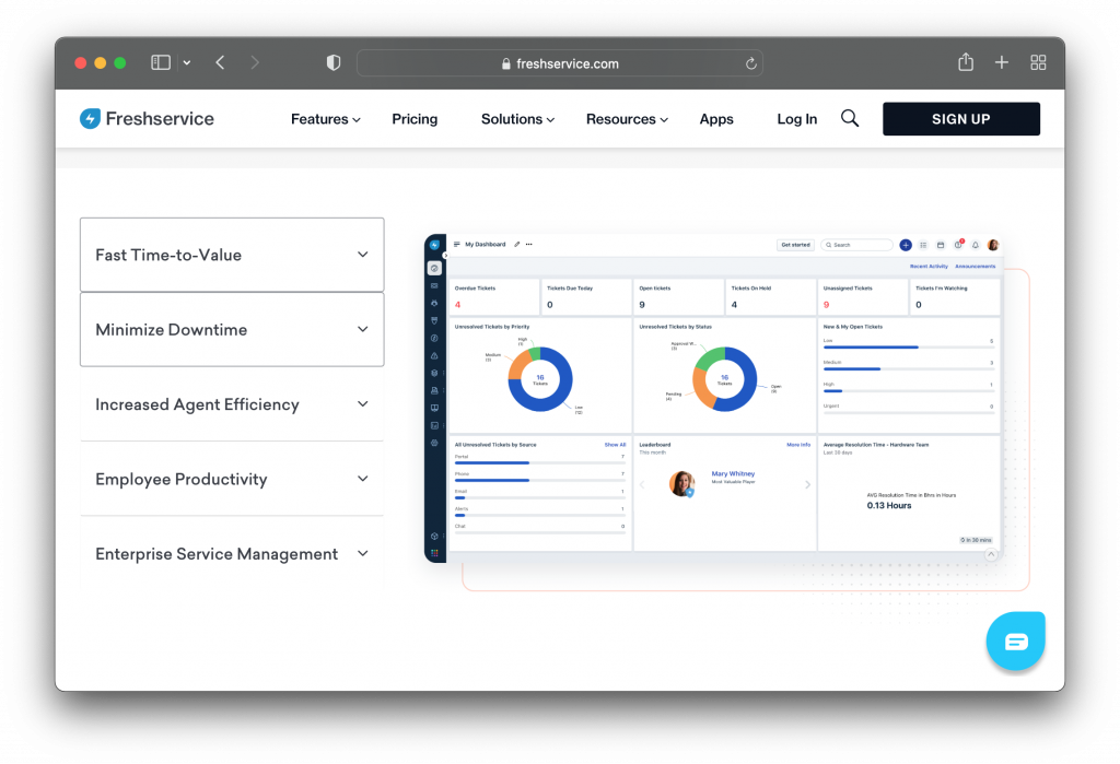 Freshservice Dashboard