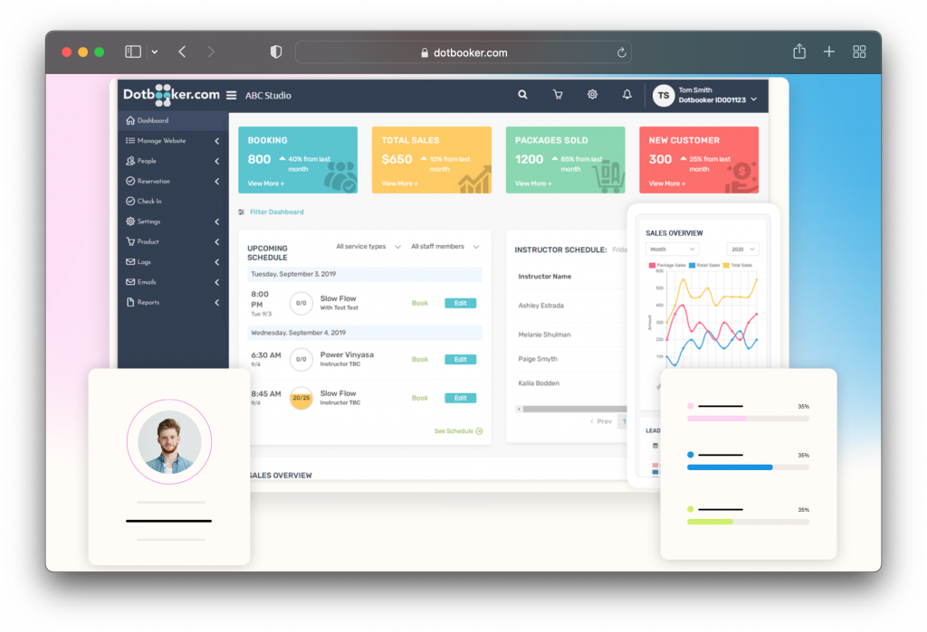 Dotbooker dashboard