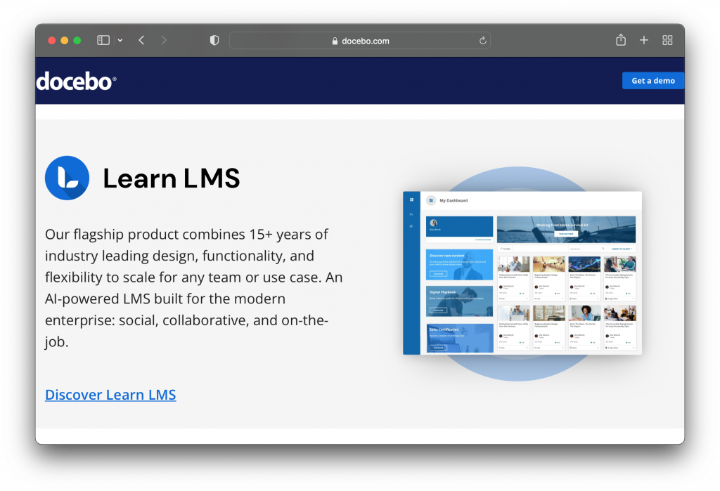 Docebo Learn LMS UI