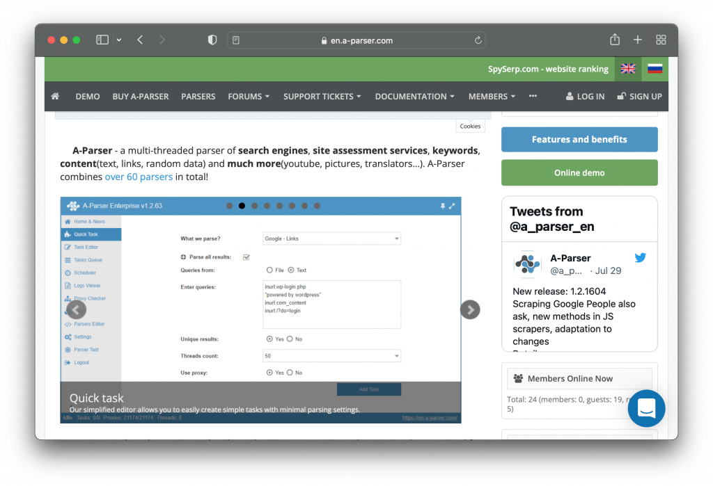 A-Parser Dashboard